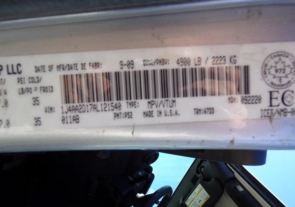 Jeep Wrangler cena 41500 przebieg: 244000, rok produkcji 2009 z Czerwieńsk małe 379